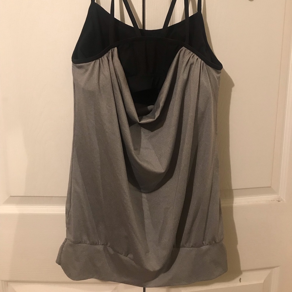 Grey workout top with built in bra